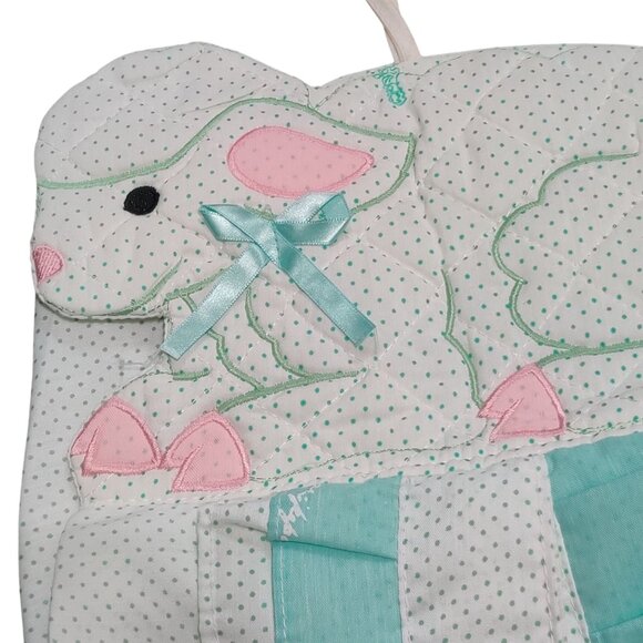 Maipepa Vintage Hanging Diaper Stacker Holder Nursery Quilted Lamb Ruffle Trim - Picture 2 of 8